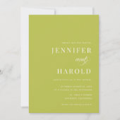 Invitation Simple Citrus Green Minimalist All in One Wedding (Devant)