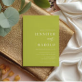 Invitation Simple Citrus Green Minimalist All in One Wedding