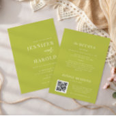 Invitation Simple Citrus Green Minimalist All in One Wedding
