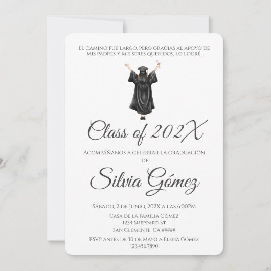 Invitation Simple classe de 2026 de fin d'études (Devant)