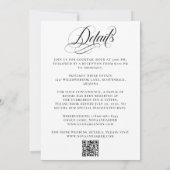 Invitation Simple classe élégant tout en un Mariage de code Q (Dos)