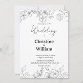 Invitation Simple Classic Black & White Wedding (Devant)