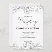 Invitation Simple Classic Black & White Wedding (Devant)