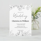 Invitation Simple Classic Black & White Wedding (Debout devant)