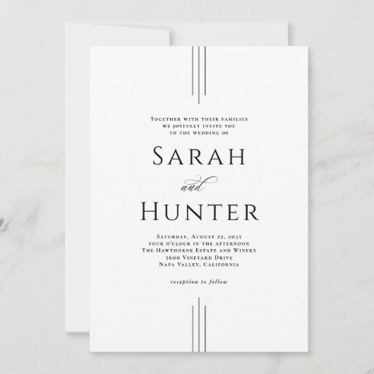 Invitation Simple Classic Elegant Typography Wedding (Devant)