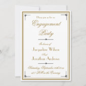 Invitation Simple Classique Blanc avec Écriture Dorée de Fian (Devant)