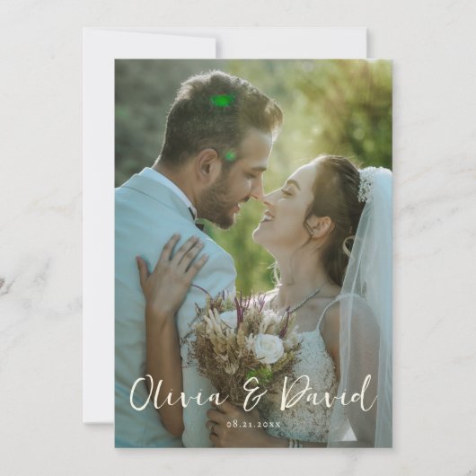 Invitation Simple classique élégant Mariage romantique photo (Devant)