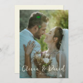 Invitation Simple classique élégant Mariage romantique photo (Devant / Derrière)