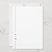 Invitation Simple classique élégant minimaliste Mariage (Dos)