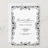 Invitation simple classique élégant shower de mariage noir (Devant)