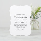 Invitation Simple classique Kraft Nuestra Boda Mariage (Debout devant)