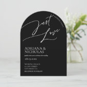Invitation Simple Classique Mariage Noir Blanc Rien de Fantai (Debout devant)