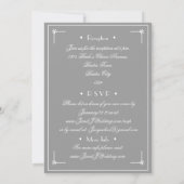 Invitation Simple Classique Mariage Tout En Un Gris Douce (Dos)