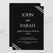 Invitation Simple classique minimaliste noir et blanc Mariage (Devant / Derrière)