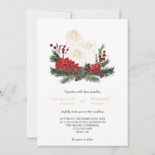 Invitation Simple classique Noël Formal Minimal Mariage (Devant)