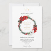 Invitation Simple classique Noël Formal Monogram Mariage (Devant)