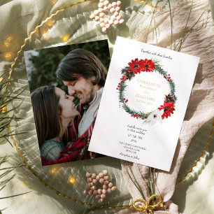 Invitation Simple classique Noël moderne Mariage photo