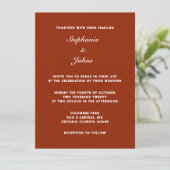 Invitation Simple Classique Terracotta Couleur Terre Chaude M (Debout devant)