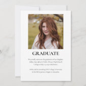 Invitation Simple Classy 2025 Deux Diplômes Photo (Dos)