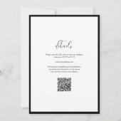 Invitation Simple Classy Black & White Border Wedding QR Code (Dos)