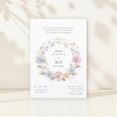 Invitation Simple code QR de site web de mariage floral paste
