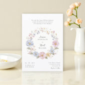 Invitation Simple code QR de site web de mariage floral paste