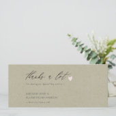 INVITATION SIMPLE COEUR D'OR KRAFT MARIAGE MERCI (Debout devant)