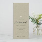 Invitation SIMPLE COEUR D'OR TYPOGRAPHIE DE KRAFT BRIdesmaid (Debout devant)