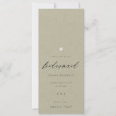 Invitation SIMPLE COEUR D'OR TYPOGRAPHIE DE KRAFT BRIdesmaid (Devant)