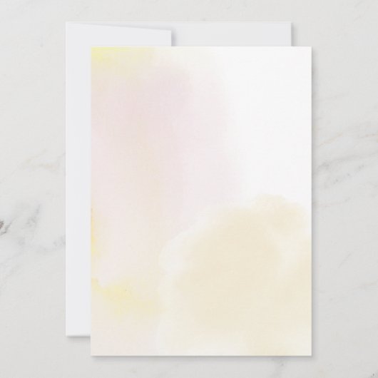 Invitation Simple Coeur Jaune 1ère Fille Anniversaire dans (Dos)