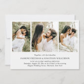 Invitation Simple Collage Photo Mariage élégant (Devant)