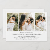 Invitation Simple Collage Photo Mariage élégant (Devant / Derrière)