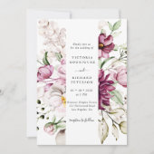 Invitation Simple Coloré élégant Mariage floral (Devant)