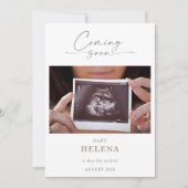 Invitation Simple Coming Soon Pregnancy Announcement Card (Devant)