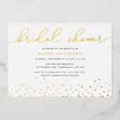 Invitation simple Confetti Fête des mariées Foil (Recto)