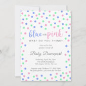 Invitation Simple Confetti Mignonne Révélation de genre (Devant)