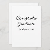 Invitation Simple congratulation graduation add your (Devant / Derrière)