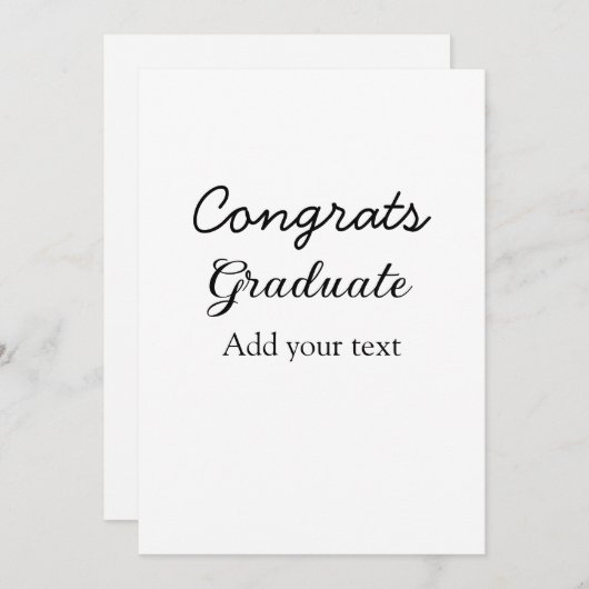 Invitation Simple congratulation graduation add your (Devant / Derrière)