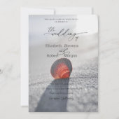 Invitation Simple Coquillage Sur La Plage Mariage (Devant)