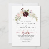 Invitation Simple couleur classique Floral Mariage espagnol (Devant)