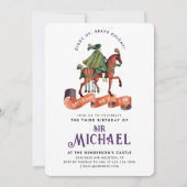 Invitation Simple Couleur Prince Charmant Médiéval Royal Chev (Devant)
