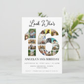 Invitation simple coup d'oeil qui a 16 ans Photo Collage anni (Debout devant)