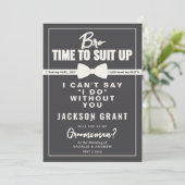 Invitation Simple Coussin Tuxedo Noir & Blanc (Debout devant)