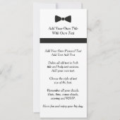 Invitation simple Cravate noire Bow Cravate (Devant)