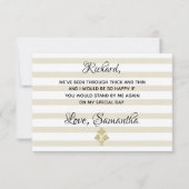 Invitation Simple Cream and Gold Will You Be My Man of Honor (Dos)