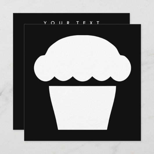 Invitation simple cupcake / muffin (Devant / Derrière)