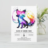 Invitation Simple Custom Fox Digital Boy Anniversaire (Debout devant)