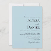 Invitation Simple Custom Photo Black white blue Wedding (Dos)