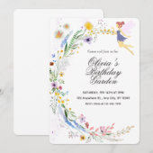 Invitation Simple Custom White & Yellow Watercolor Birthday (Devant / Derrière)