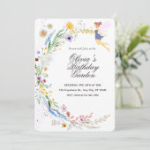 Invitation Simple Custom White & Yellow Watercolor Birthday (Debout devant)